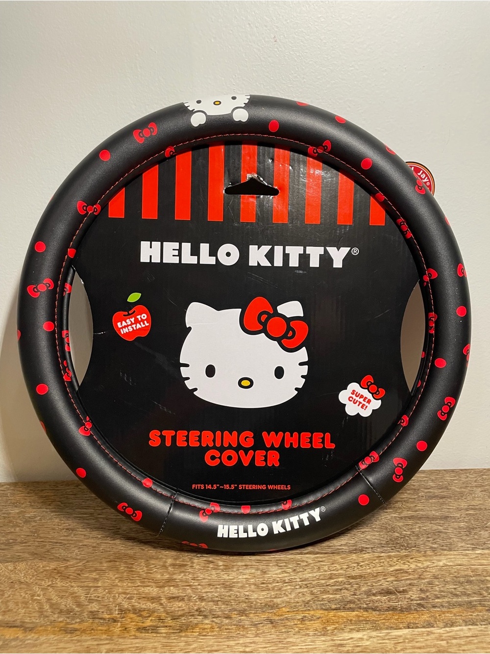 Sanrio Hello Kitty Black and Red Steering Wheel Cover